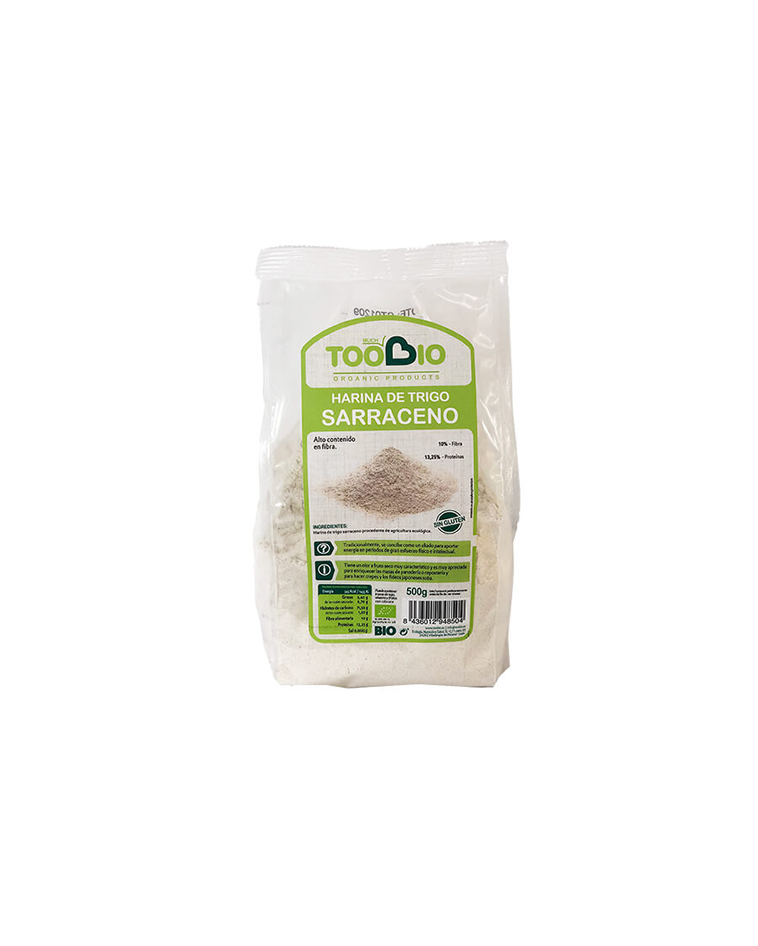 Harina de trigo sarraceno, 500gr, Toobio
