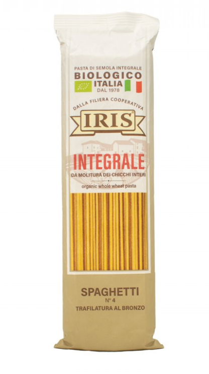 Espagueti de trigo integral, 500gr, Iris