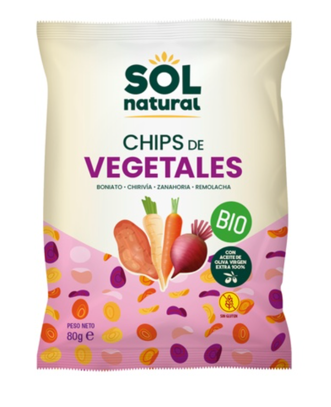 Chips de vegetales, 80gr, Sol Natural