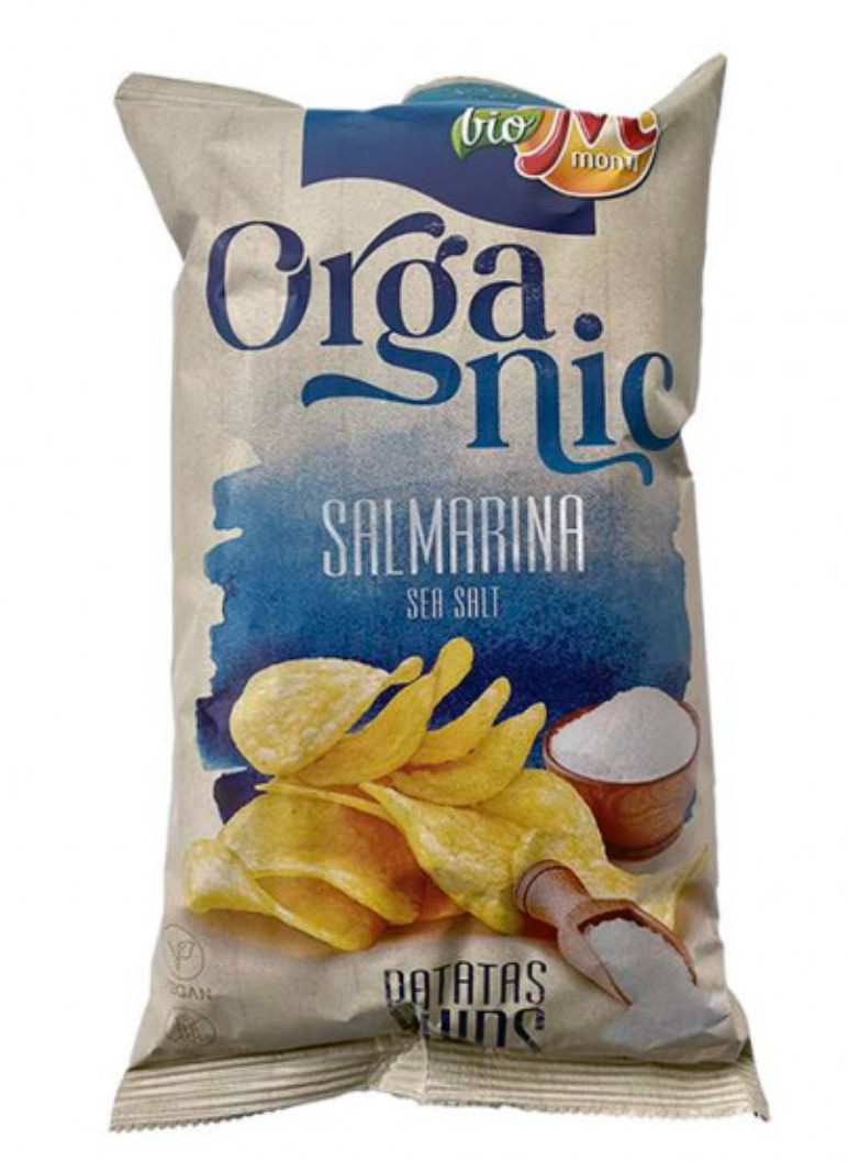 Patatas chips con sal marina, 130gr, Monti
