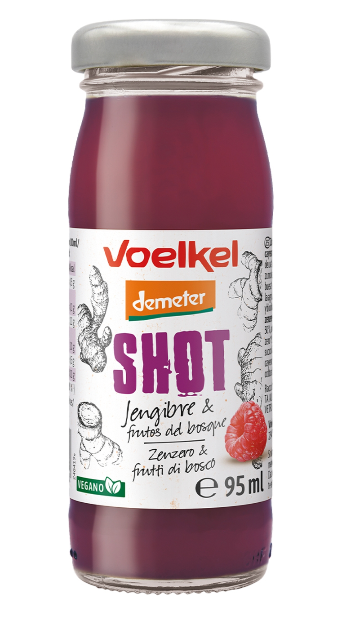 Ginger Shot con frutos rojos, 95ml, Voelkel