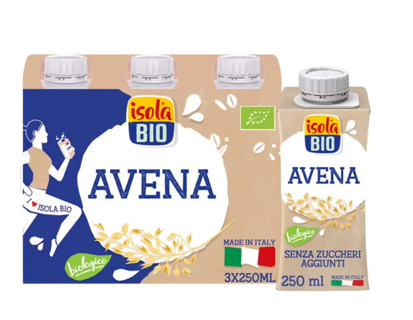 Bebida vegetal de avena, 3x250ml, Isola
