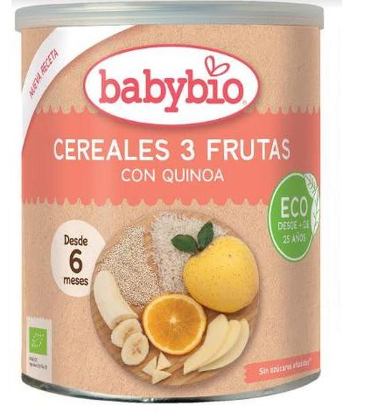 Papilla de Cereales y 3 Frutas con Quinoa, 220 g, Babybio
