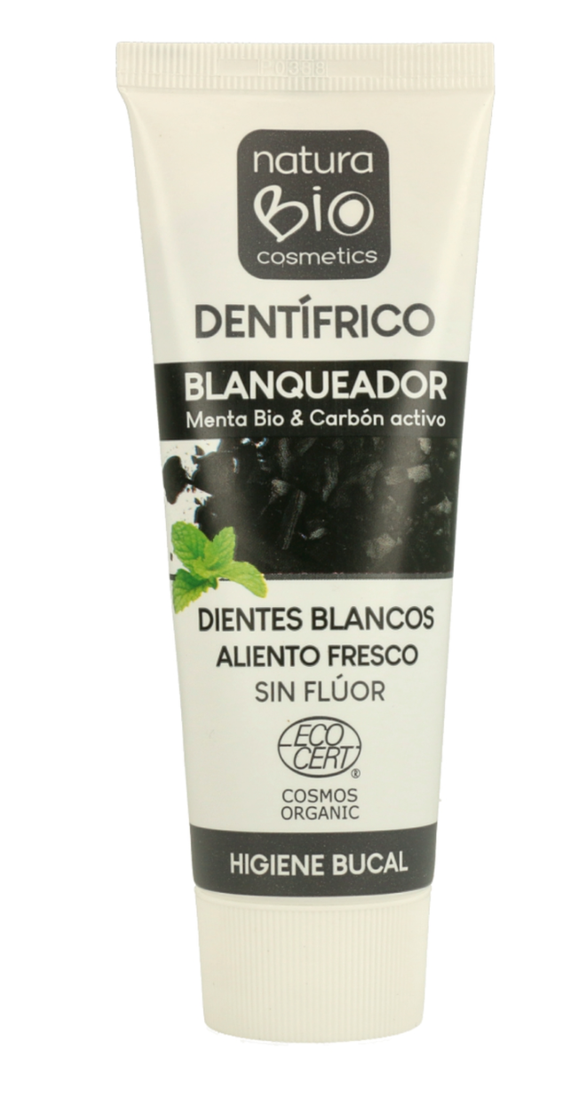 Dentífrico blanqueador Menta Bio y Carbón activo, 75 ml