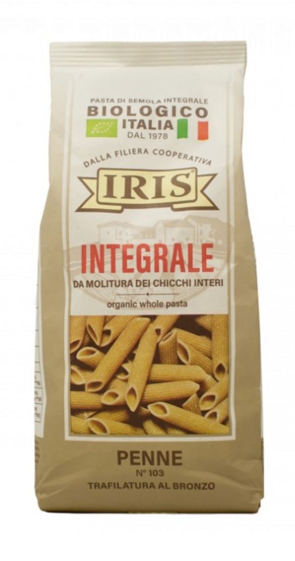 Macarrones de trigo integral, 500gr, Iris