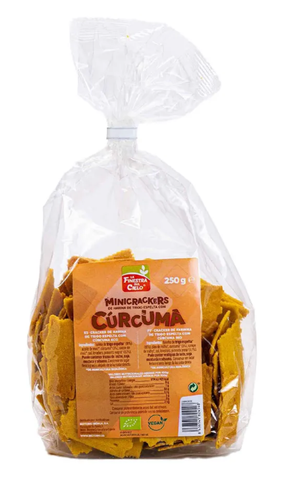 Mini Crackers de cúrcuma, 250gr, La Finestra Sul Cielo