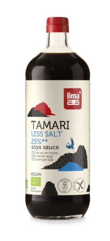 Tamari, salsa de soja, -25% de sal, 1L, Lima