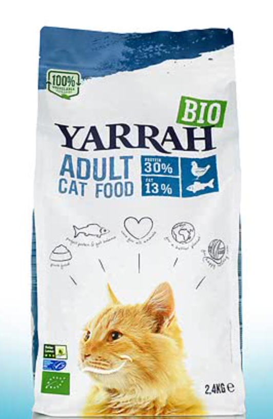 Alimento gatos carne y pescado, 2,4kg, Yarrah