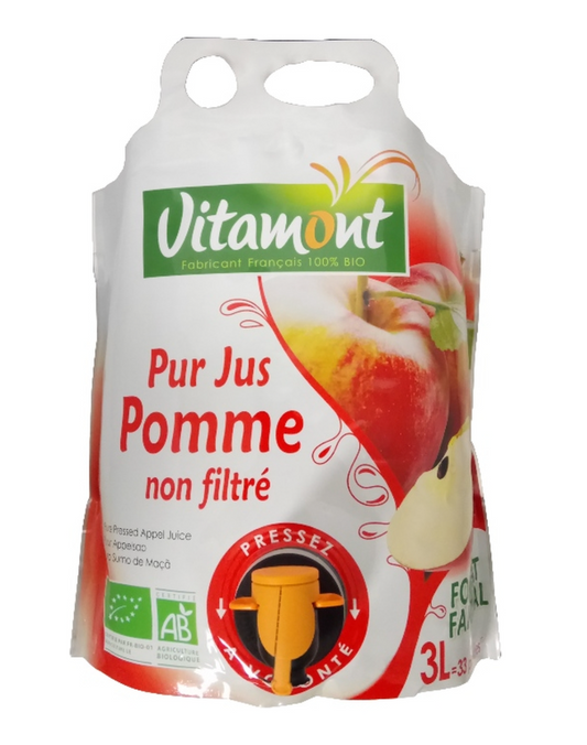 Zumo de manzana sin filtrar, 3 Litros, Vitamont