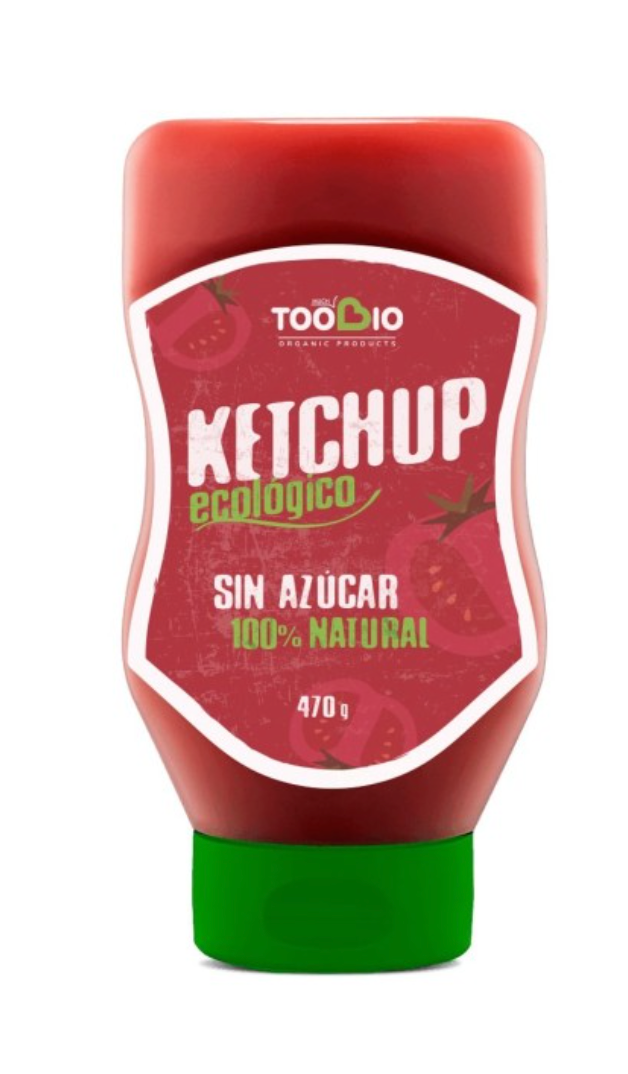 Ketchup natural, sin azúcar, 470g, Toobio